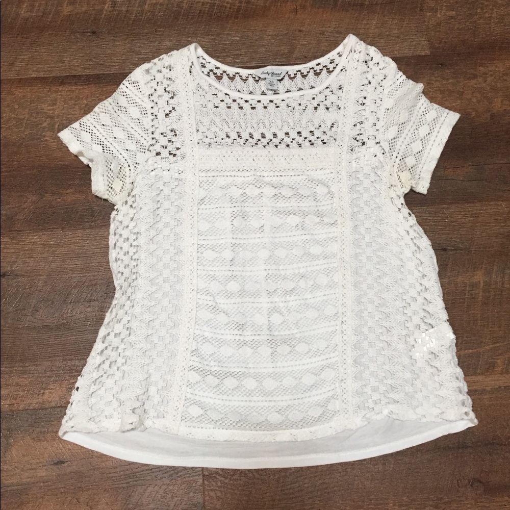 Lucky Brand white lace shirt